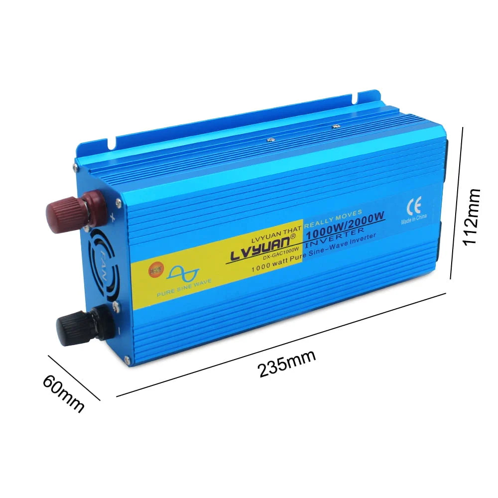 1000 Watts 2000 Watts Pure Sine Wave Power Inverter DC 12V to AC 110V 120V X450177