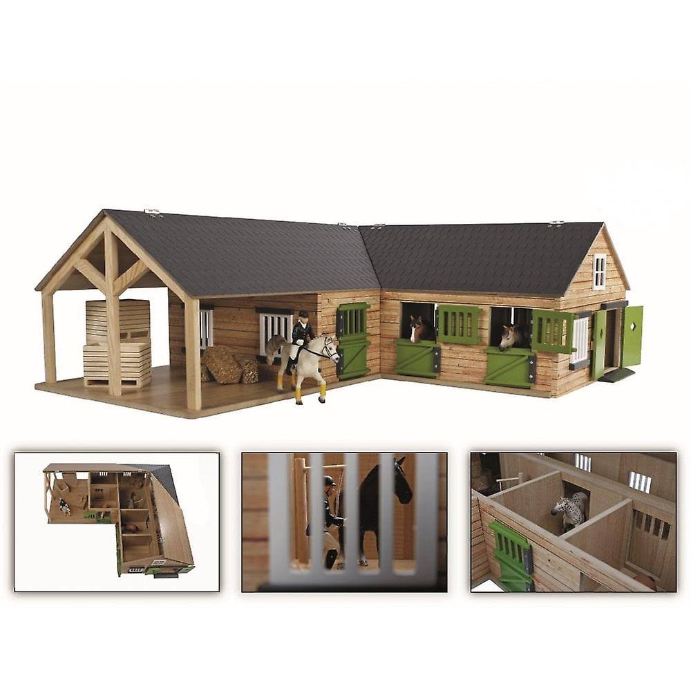 1-24 Scale Horse Stable with 4 Box Storage & Wash Box E28671