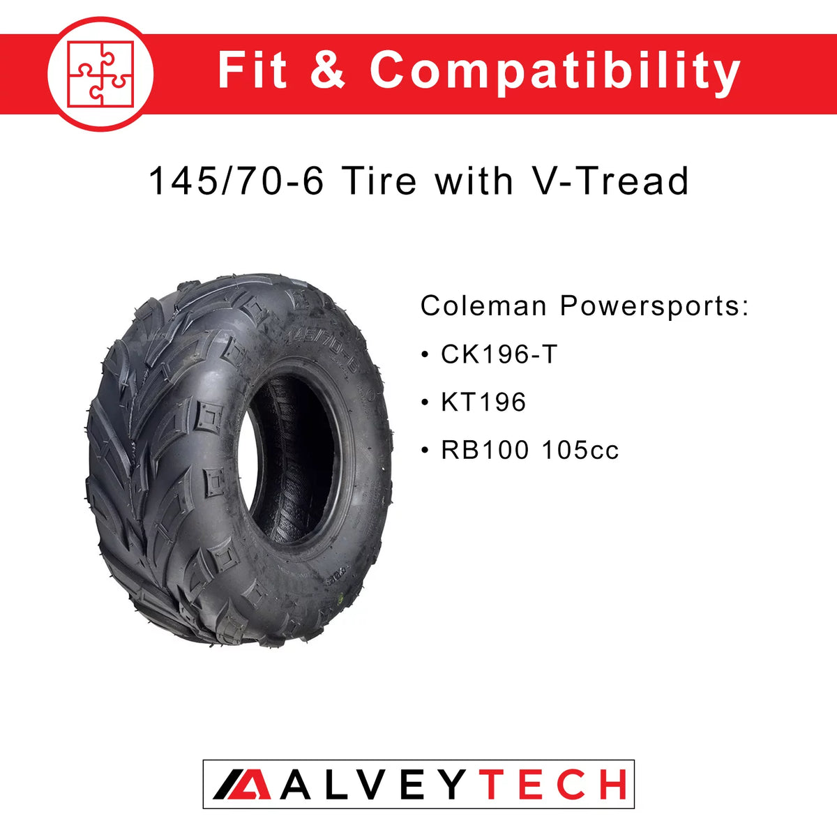 145/70-6 Front Tire with V-Tread All Terrain E273