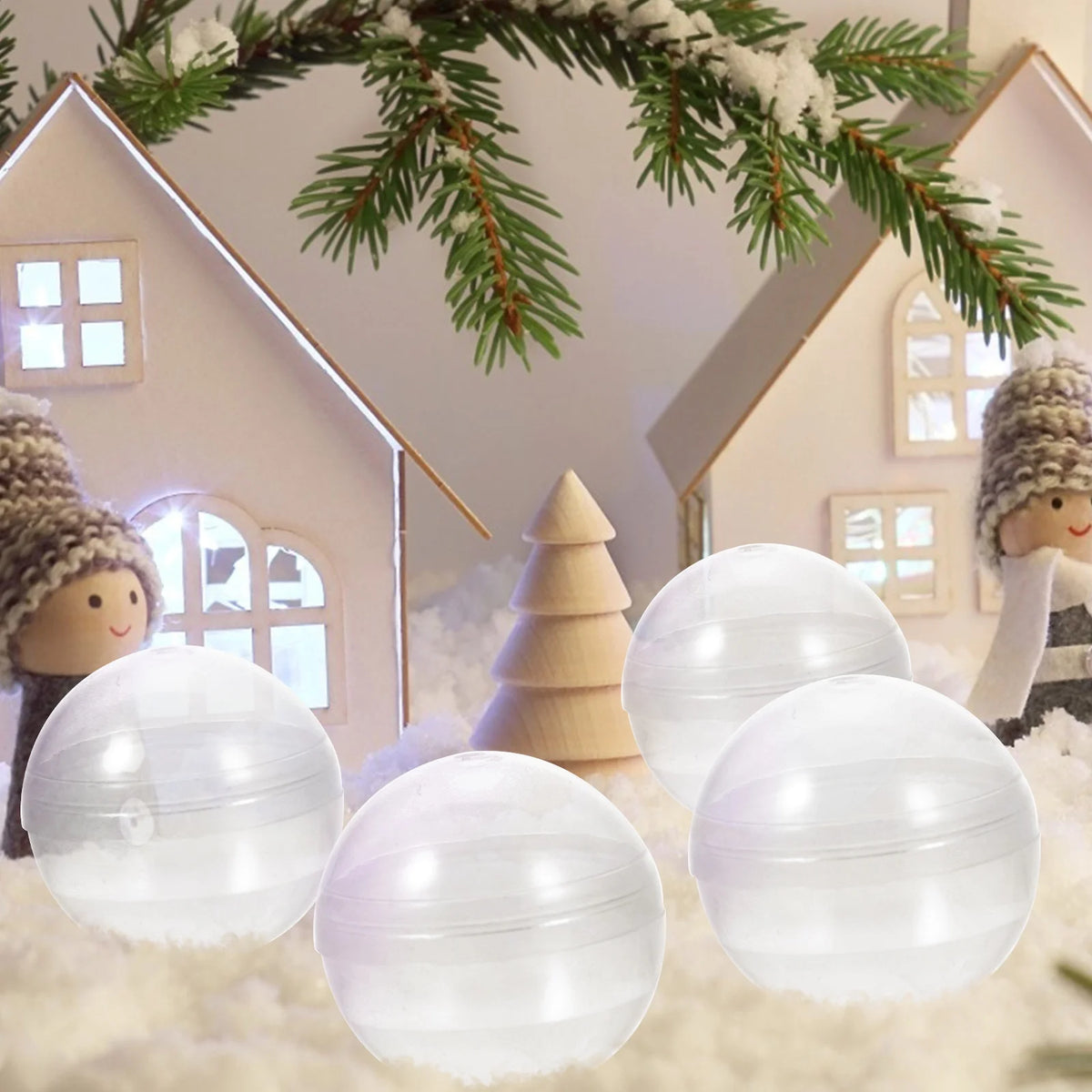 100 pcs Plastic Transparent Fillable Balls I5460