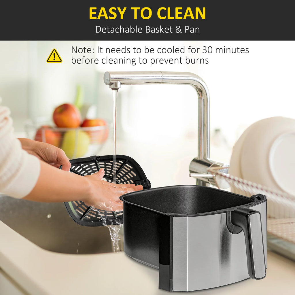 Black 6.9 Quart Air Fryer with Nonstick Basket B1100