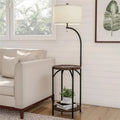 Floor Lamp End Table with Drum Shaped Shade R605370