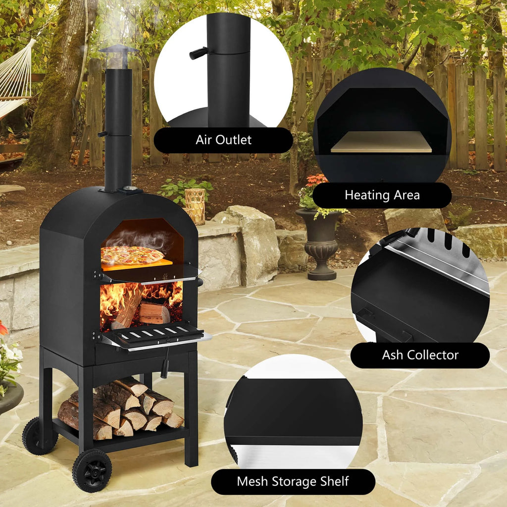 Outdoor Wood Fire Pizza Oven with Pizza Stone D400516