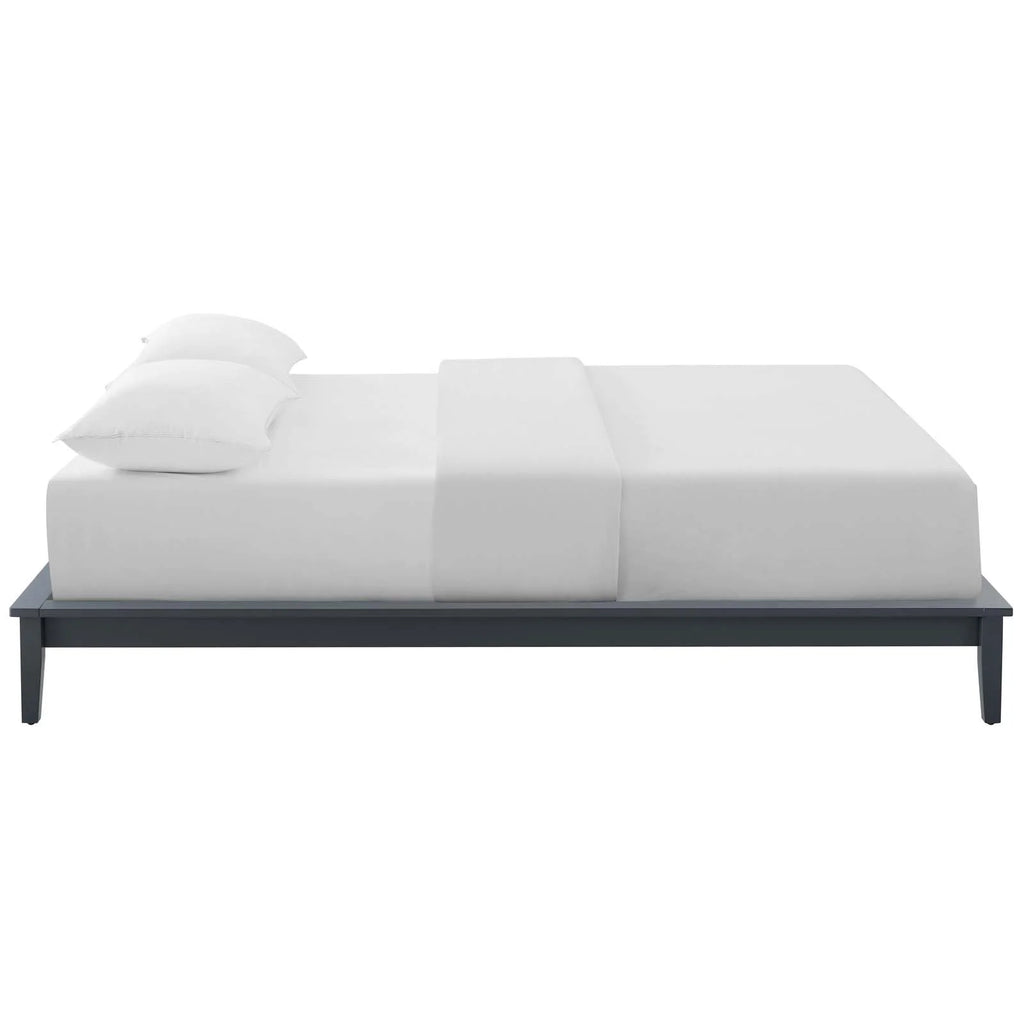 King Wood Platform Bed Frame in Gray B956305