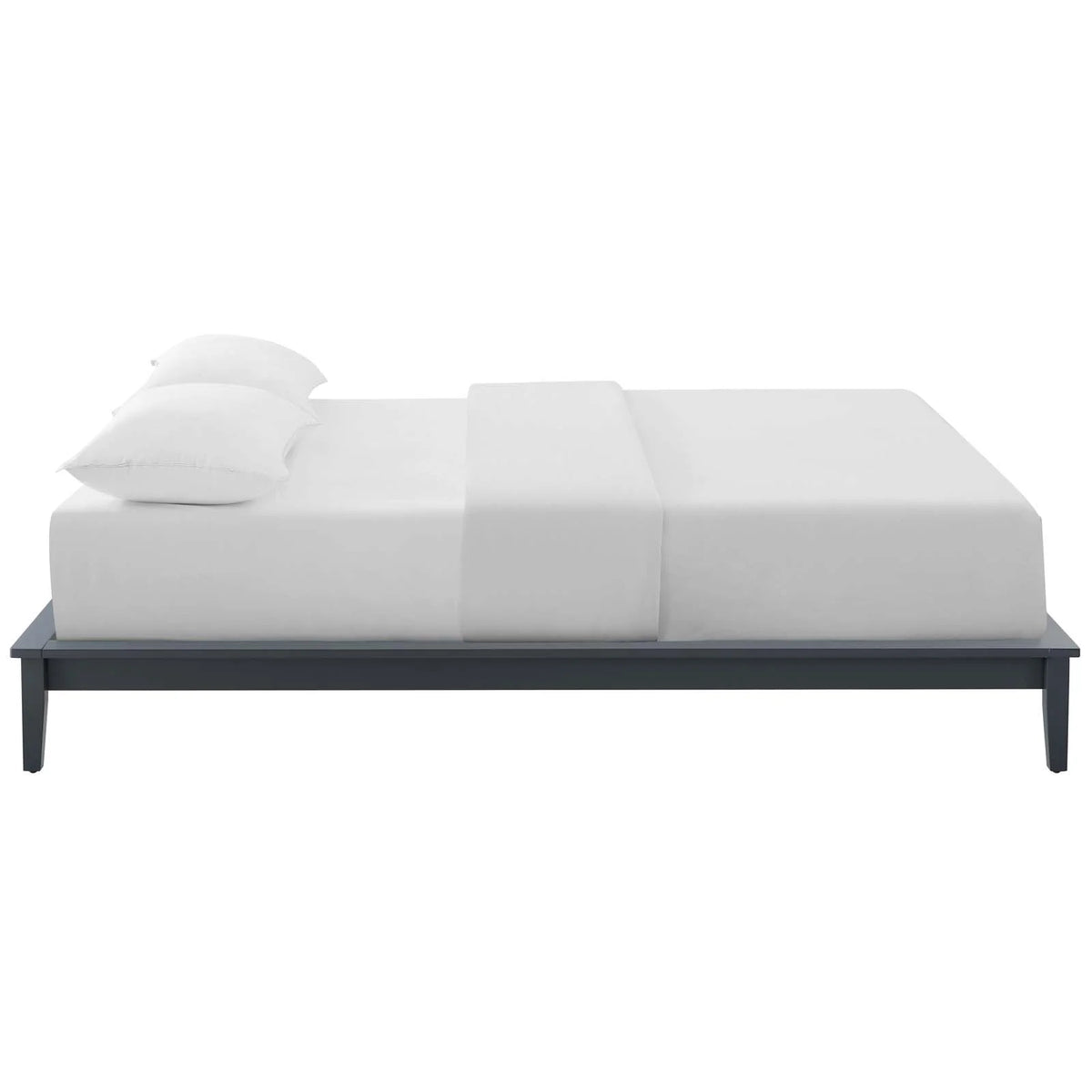 King Wood Platform Bed Frame in Gray B956305