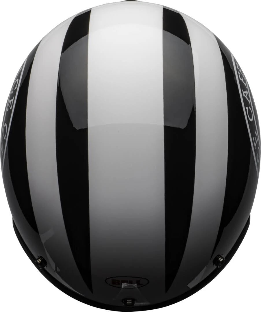 Gloss Black-White Motorcycle Helmet M2454