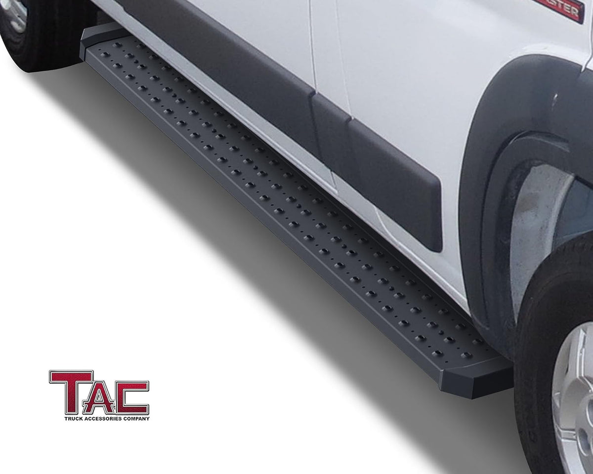 6.5" Steel Running Boards for RAM Promaster Van, Black Side Step Bars (2 Pieces) Q126