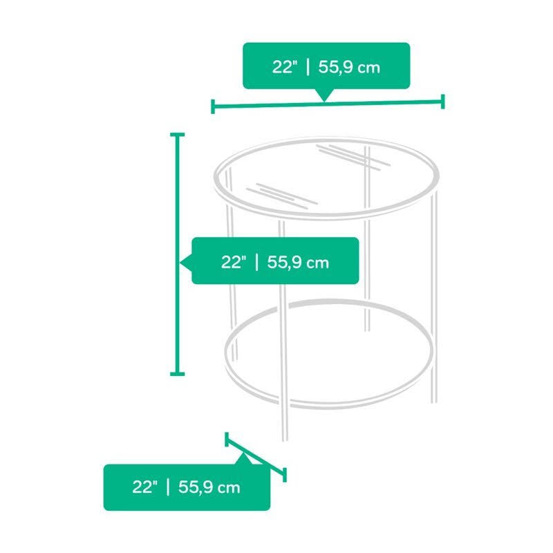 Satin Gold Round End Table H376045