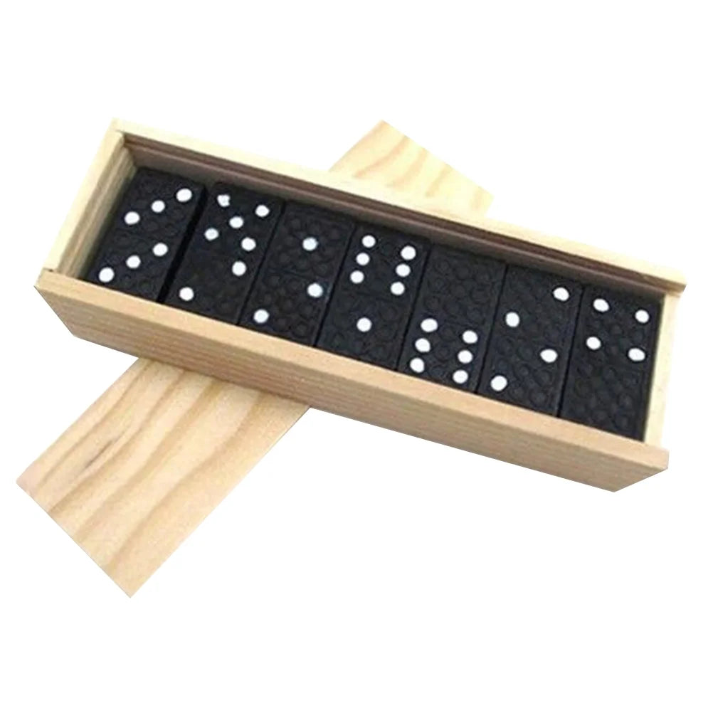 Black Wooden Domino Blocks Set Stacking Toy Blocks Board Games R42139