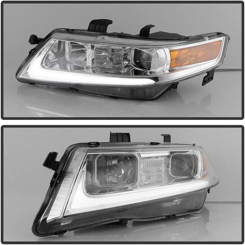 LED Tube Projector Headlights Chrome Housing H6376