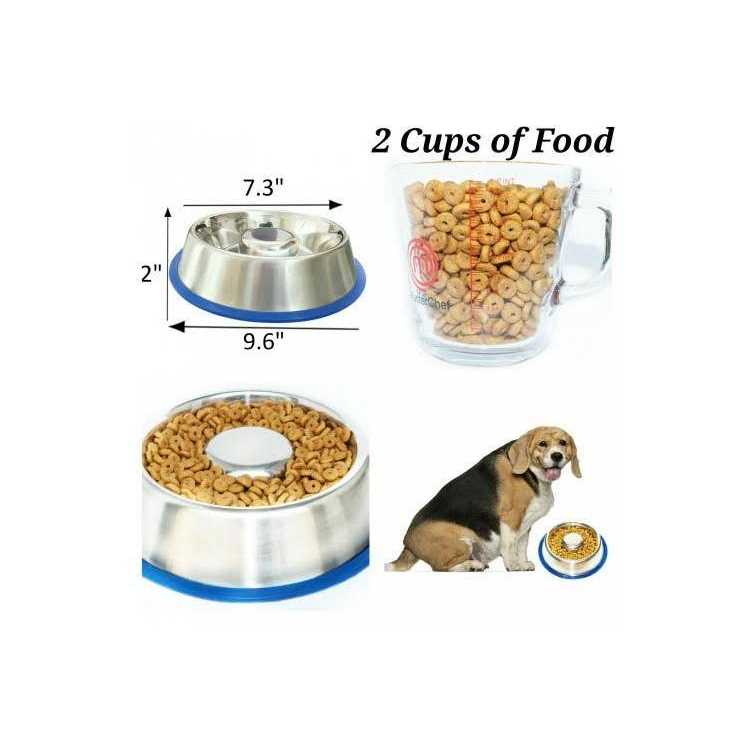 Slow Feed Anti Bloat Dog Bowl with Silicone Base F970