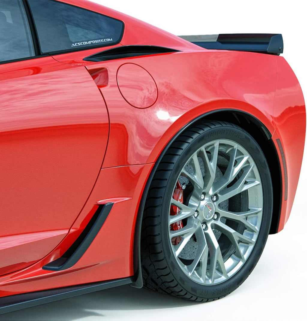 Painted Carbon Flash Black Rear Quarter Extensions N376005