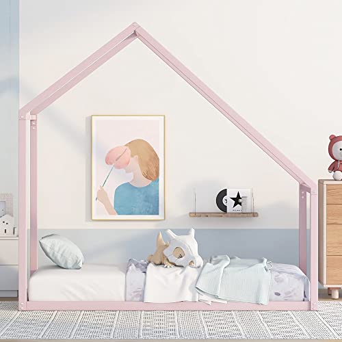 Twin White Metal Platform Bed Frame with Trundle K769508