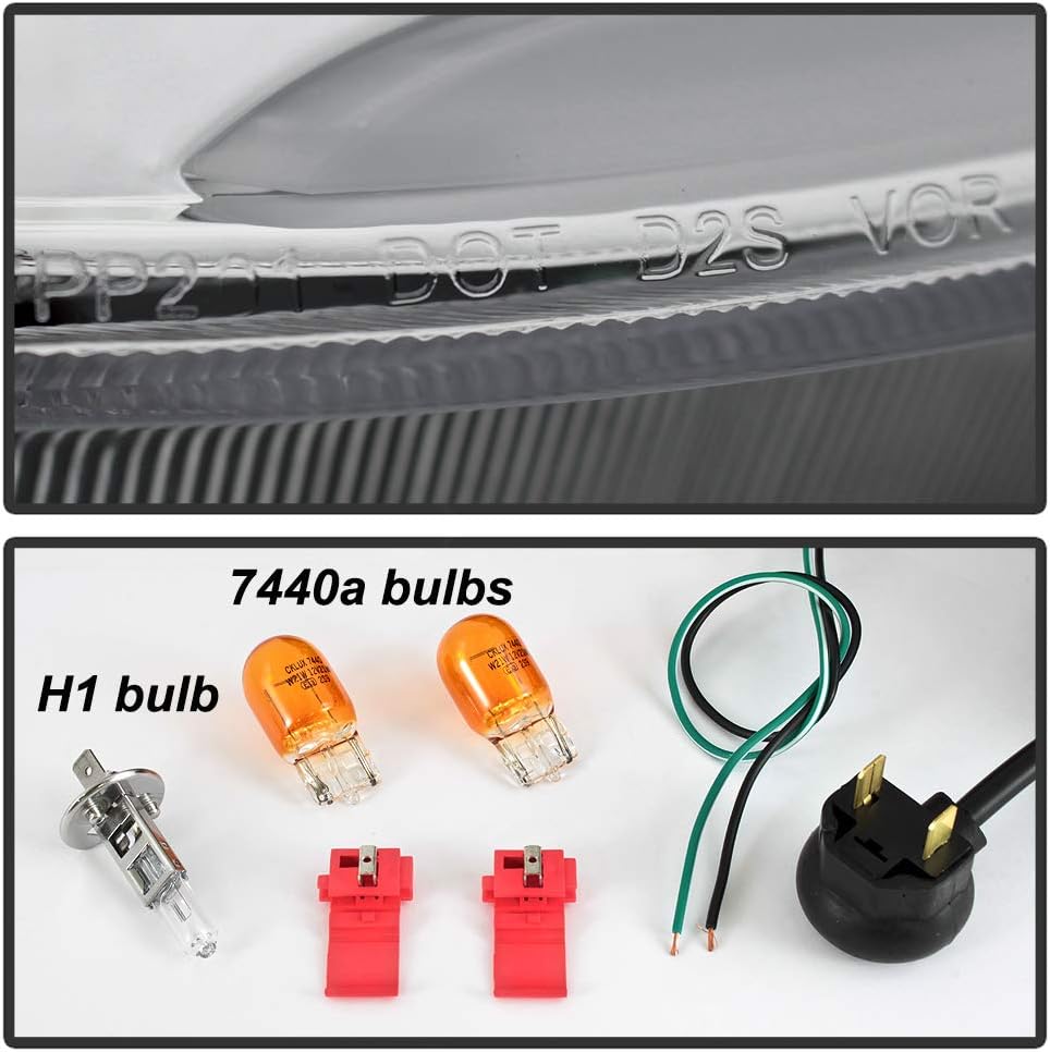 LED Tube Projector Headlights Chrome Housing H6376
