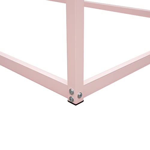 Twin White Metal Platform Bed Frame with Trundle K769508