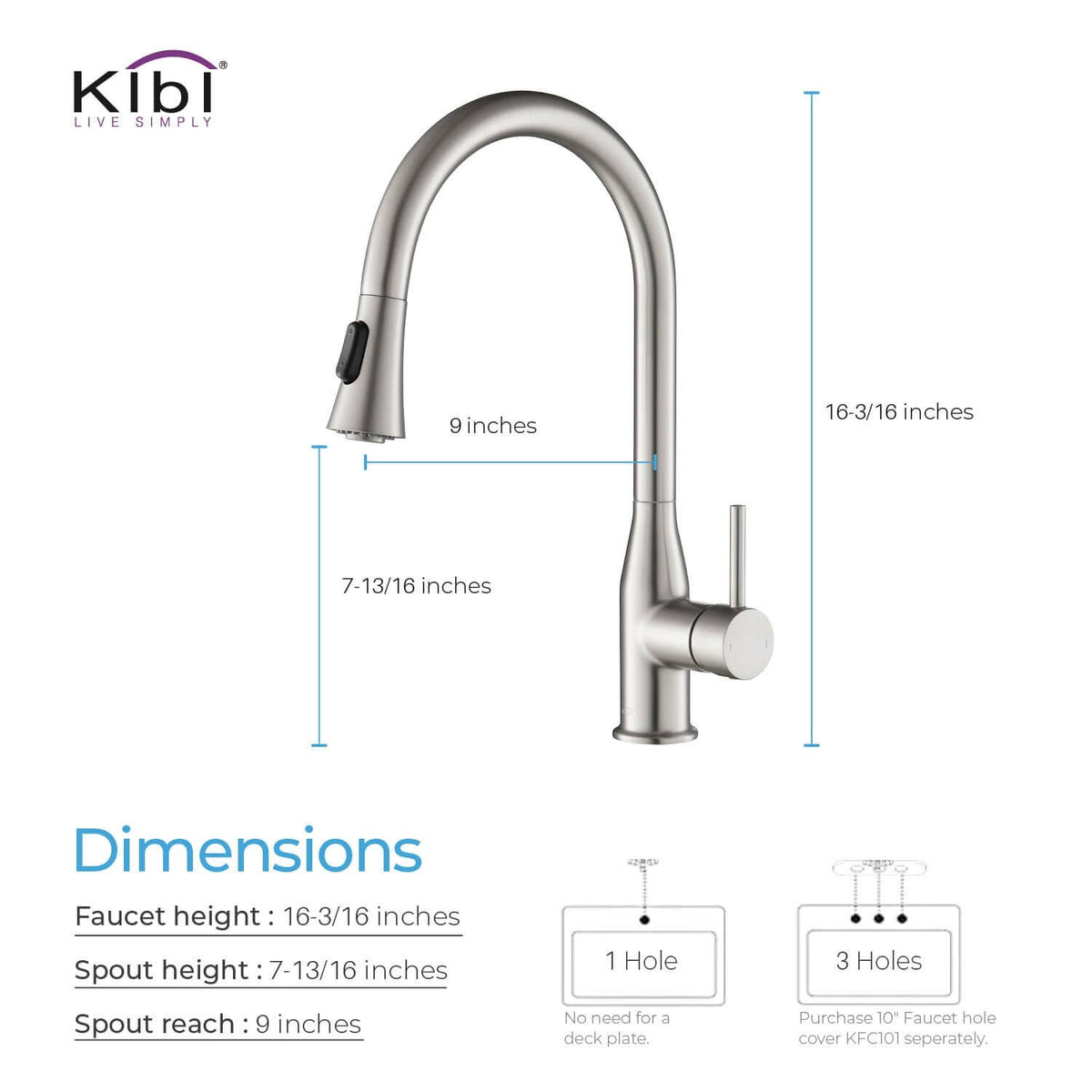 Chrome Pull Out Single Level Kitchen Faucet with Sprayer and Soap Dispenser F225