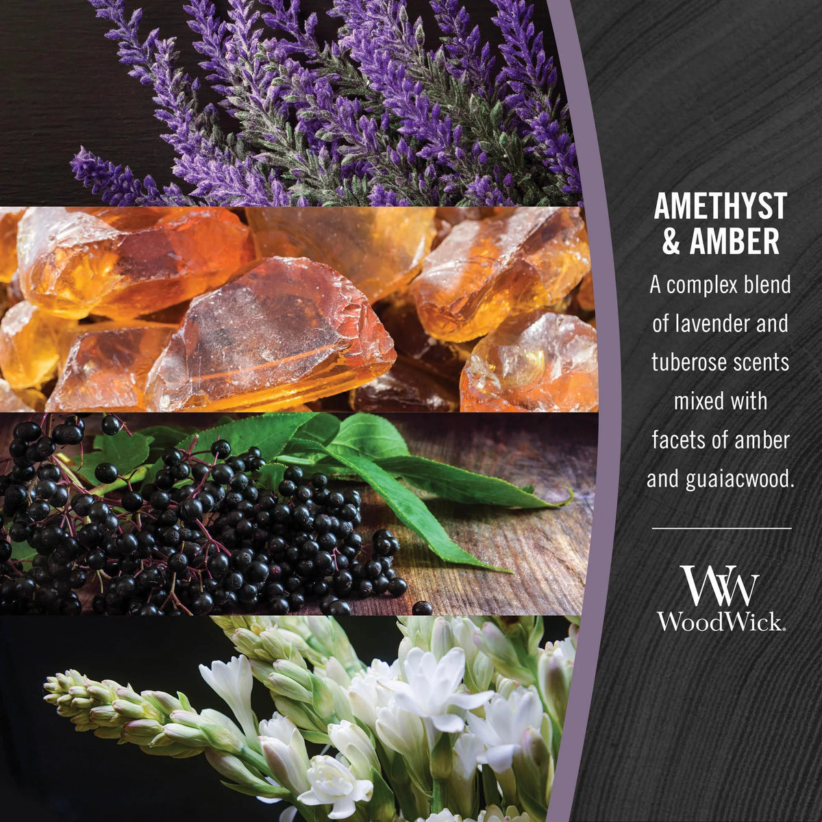 Amethyst & Amber Ellipse Candle J1560