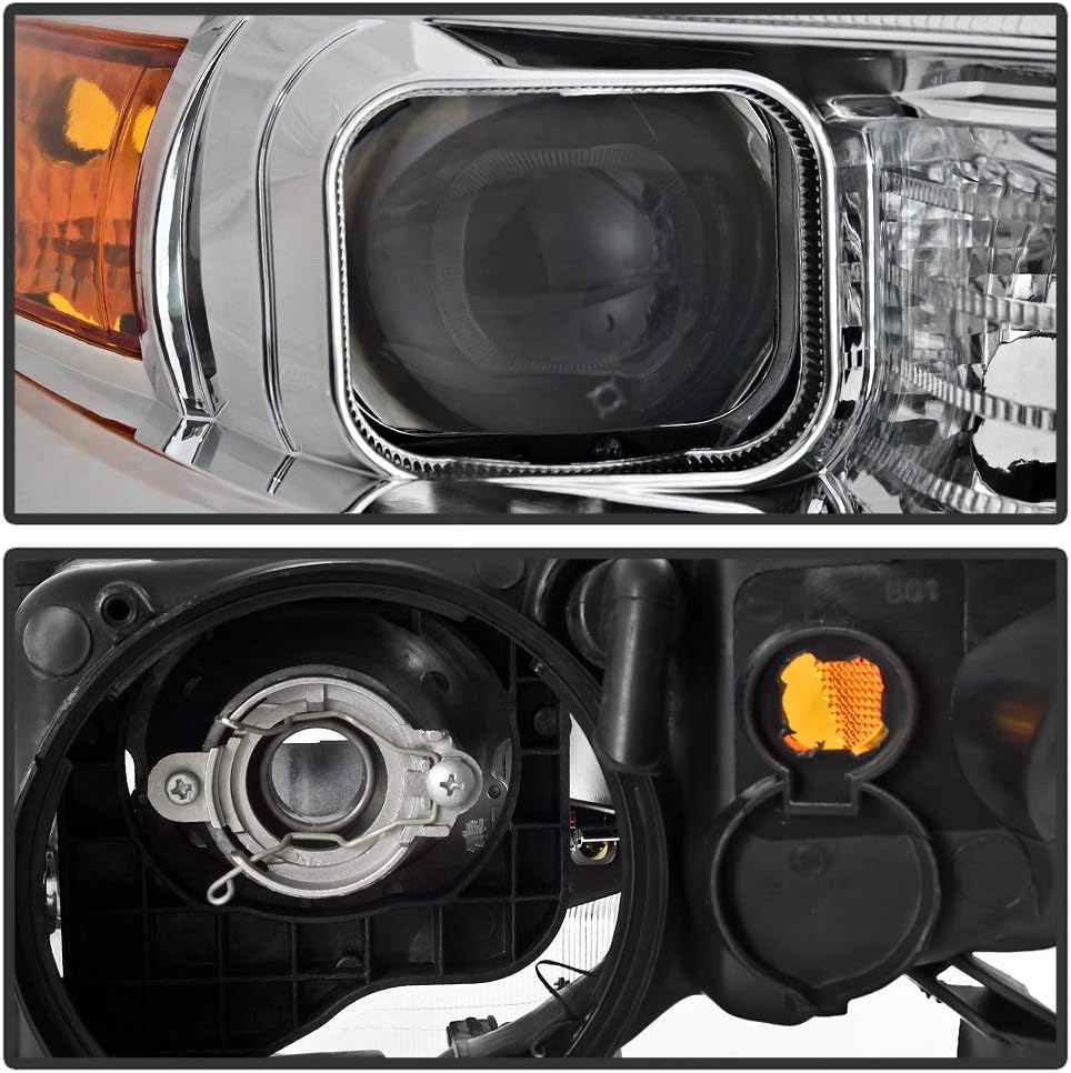 LED Tube Projector Headlights Chrome Housing H6376