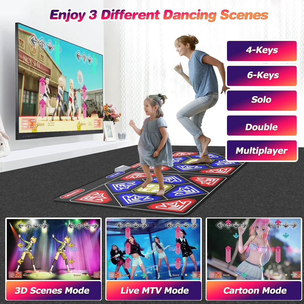 Wireless Electronic Musical Dance Floor Mats with Rechargeable Host & Remote Controller R1514