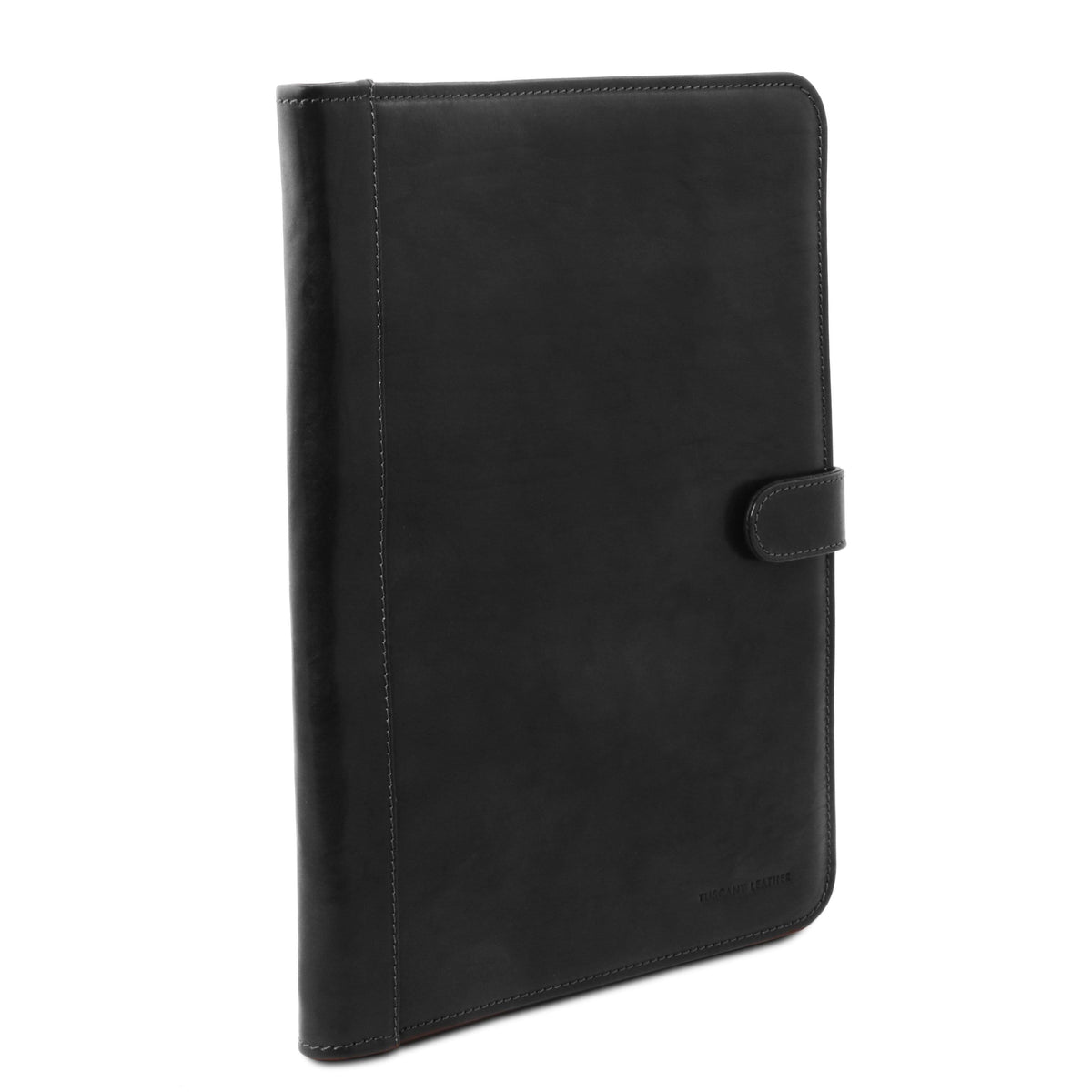 Brown Leather Document Case with Button Closure O226