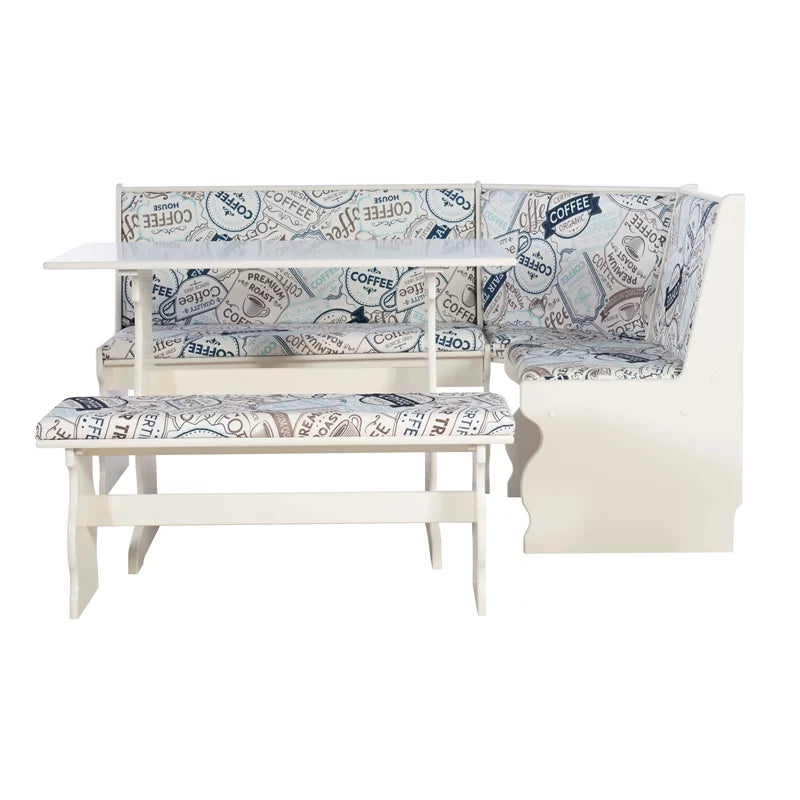 White Wood Corner Dining Set X4120