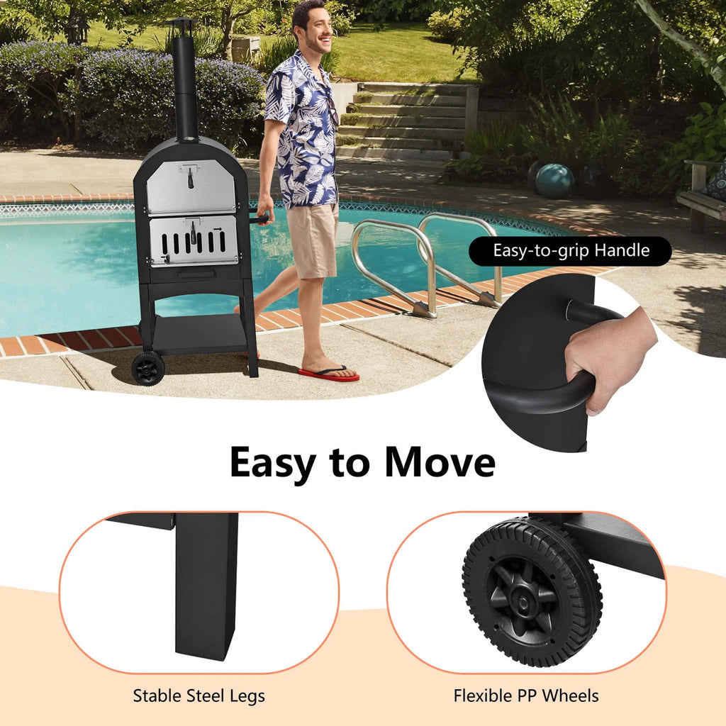 Outdoor Wood Fire Pizza Oven with Pizza Stone D400516