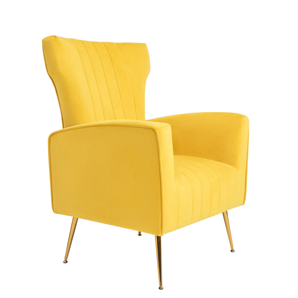 Velvet Wingback Accent Chair with Gold Legs A161