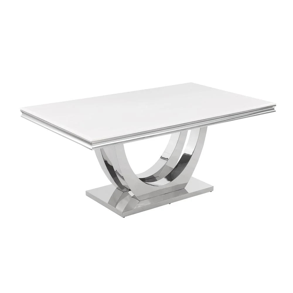 Terracotta Silver Faux Marble Pedestal Dining Table O6777