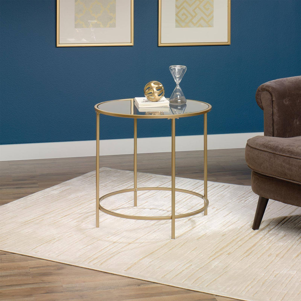 Satin Gold Round End Table H376045