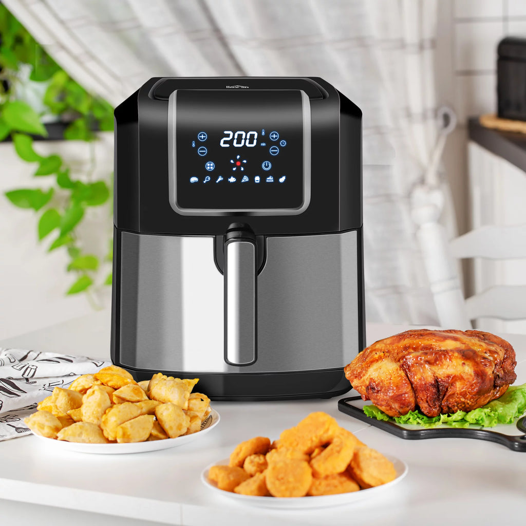 Black 6.9 Quart Air Fryer with Nonstick Basket B1100