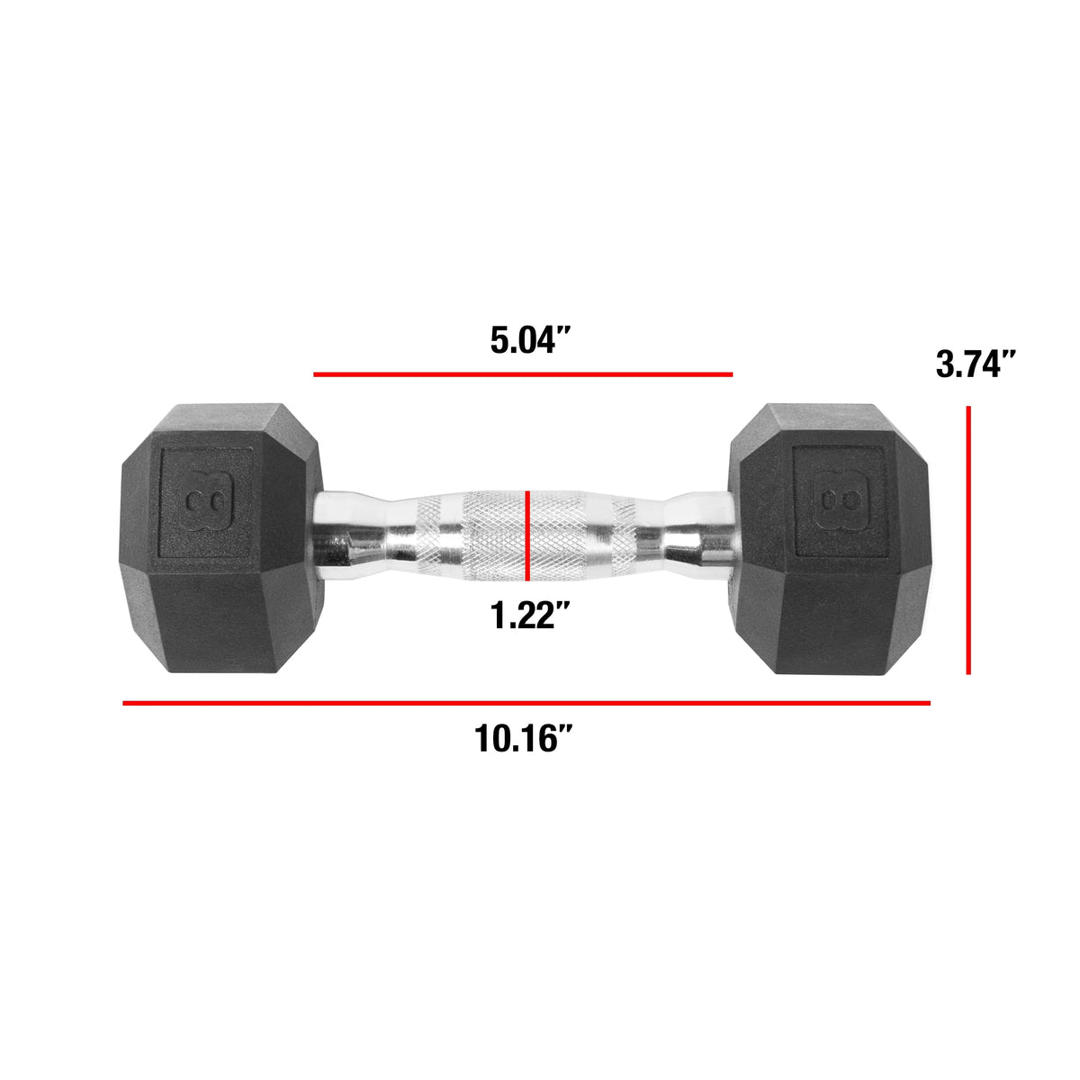 10lb Coated Rubber Hex Dumbbell Pair D98611