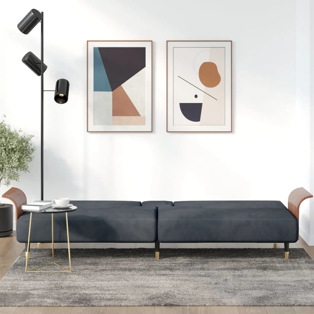 Dark Gray Sofa Bed with Cup Holders F8597