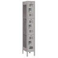 1 Wide Triple Tier Vented Metal Locker, 15 in. Unassembled - Gray Z3405