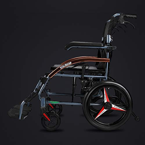 18" Seat 26lbs Magnesium Alloy Self-Propelled Transport Wheelchair U55589