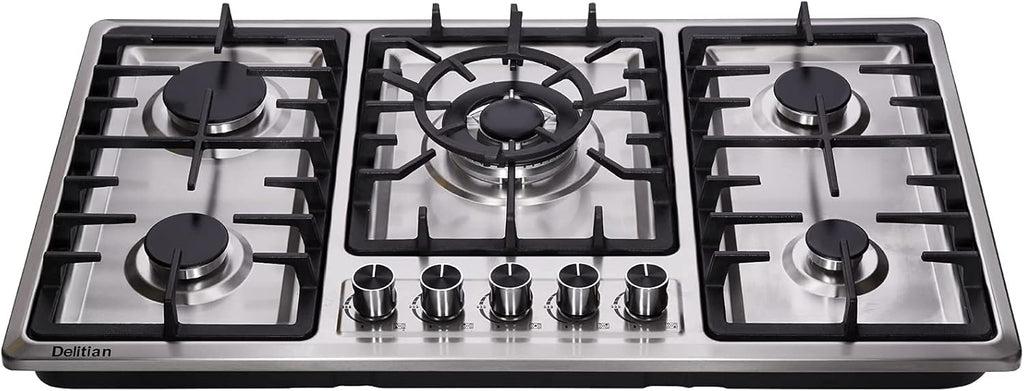 34 Inch 5 Burners Stainless Steel Gas Cooktop W1091