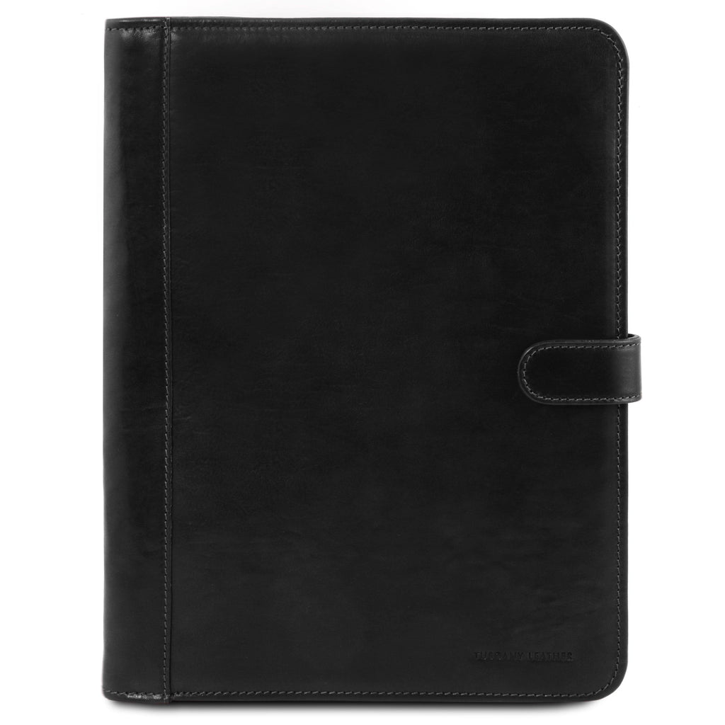 Brown Leather Document Case with Button Closure O226