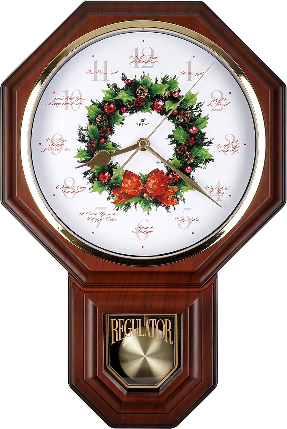 Red Mahogany Plastic Wall Clock J366
