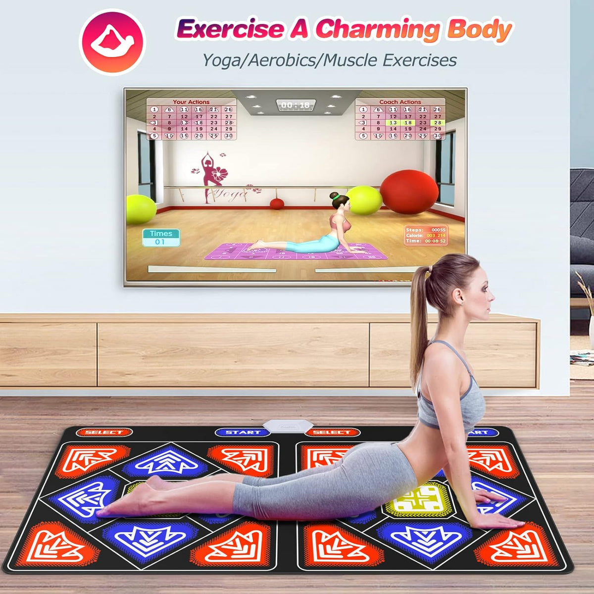 Wireless Electronic Musical Dance Floor Mats with Rechargeable Host & Remote Controller R1514