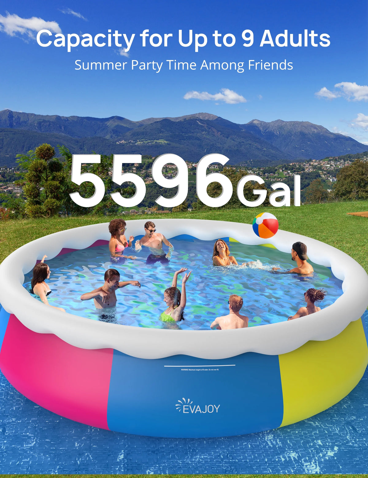 18ft *48in Above Ground Swimming Pool with Filter Pump, Ladder, Ground Cloth and Cover Q9119