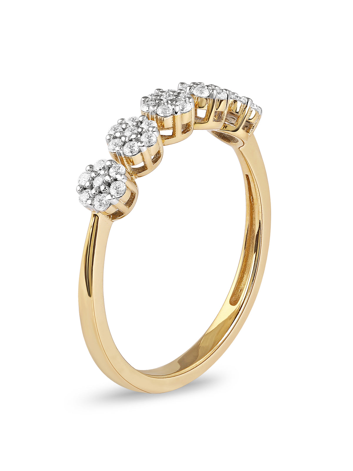10K Yellow Gold Diamond Cluster Ring T957730