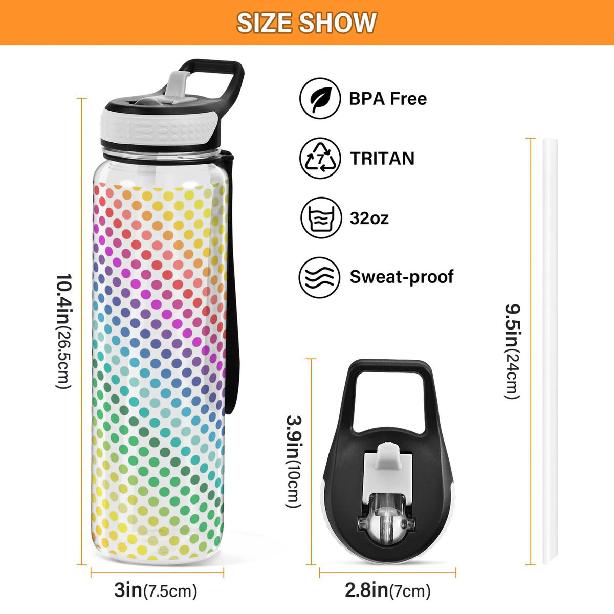 32oz Tritan Sports Water Bottle with Straw V17234