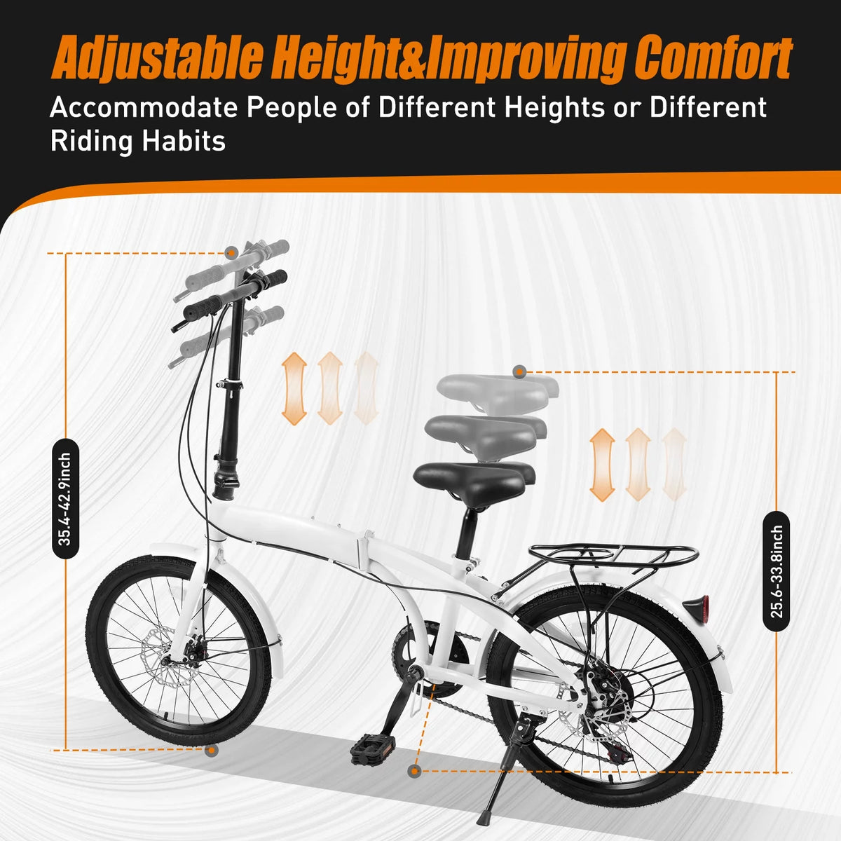20-inch Wheels 7 Speed Folding Bike High Carbon Steel Bicycle R615590