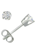 1/4ct TW Round Natural Diamond Stud Earrings in 14K White Gold Z8103
