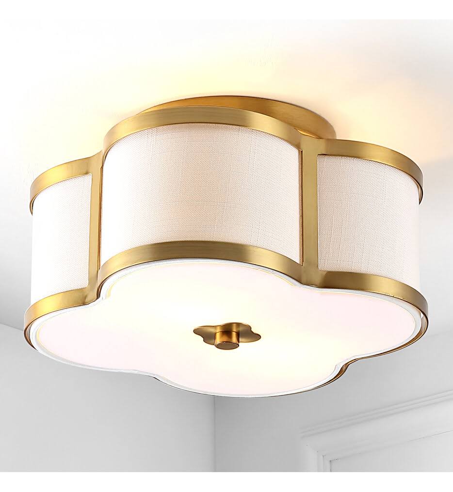 13 in. Brass Gold Metal Flush Mount H86623