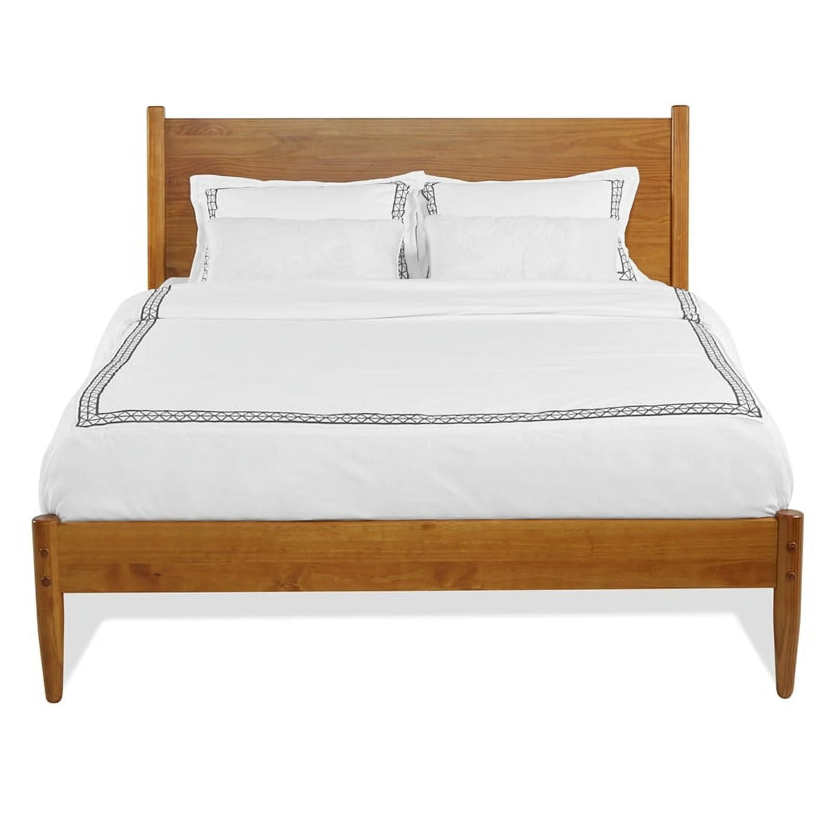 Solid Wood Queen Panel Bed N1593
