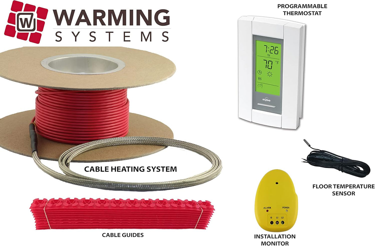 15 Sqft Electric Radiant Floor Heating System with Digital Floor Sensing Thermostat N54130
