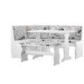 White Wood Corner Dining Set X4120