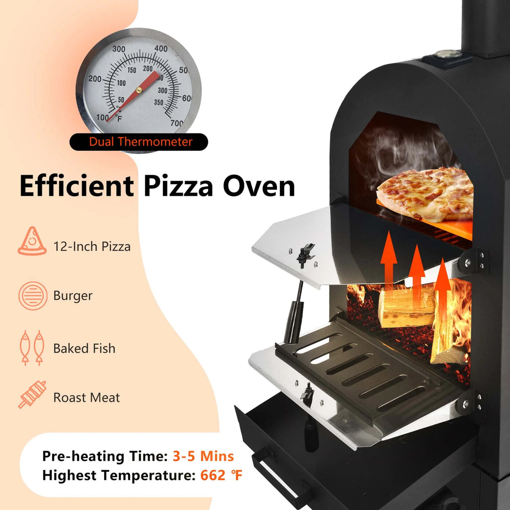 Outdoor Wood Fire Pizza Oven with Pizza Stone D400516
