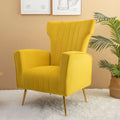 Velvet Wingback Accent Chair with Gold Legs A161