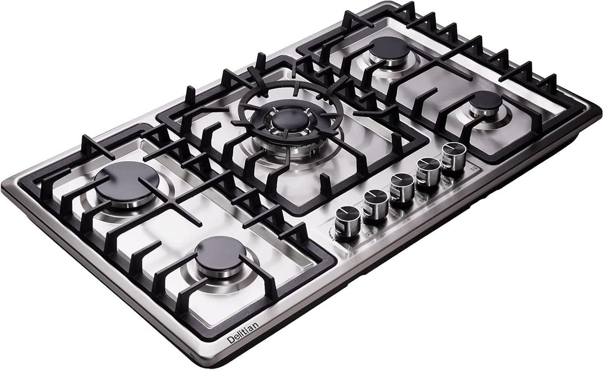 34 Inch 5 Burners Stainless Steel Gas Cooktop W1091